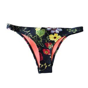 Triangl black neoprene Bikini bottoms size XL floral print
